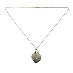 Tiffany & Co. Sterling Silver "Mom" Heart Pendant Necklace
