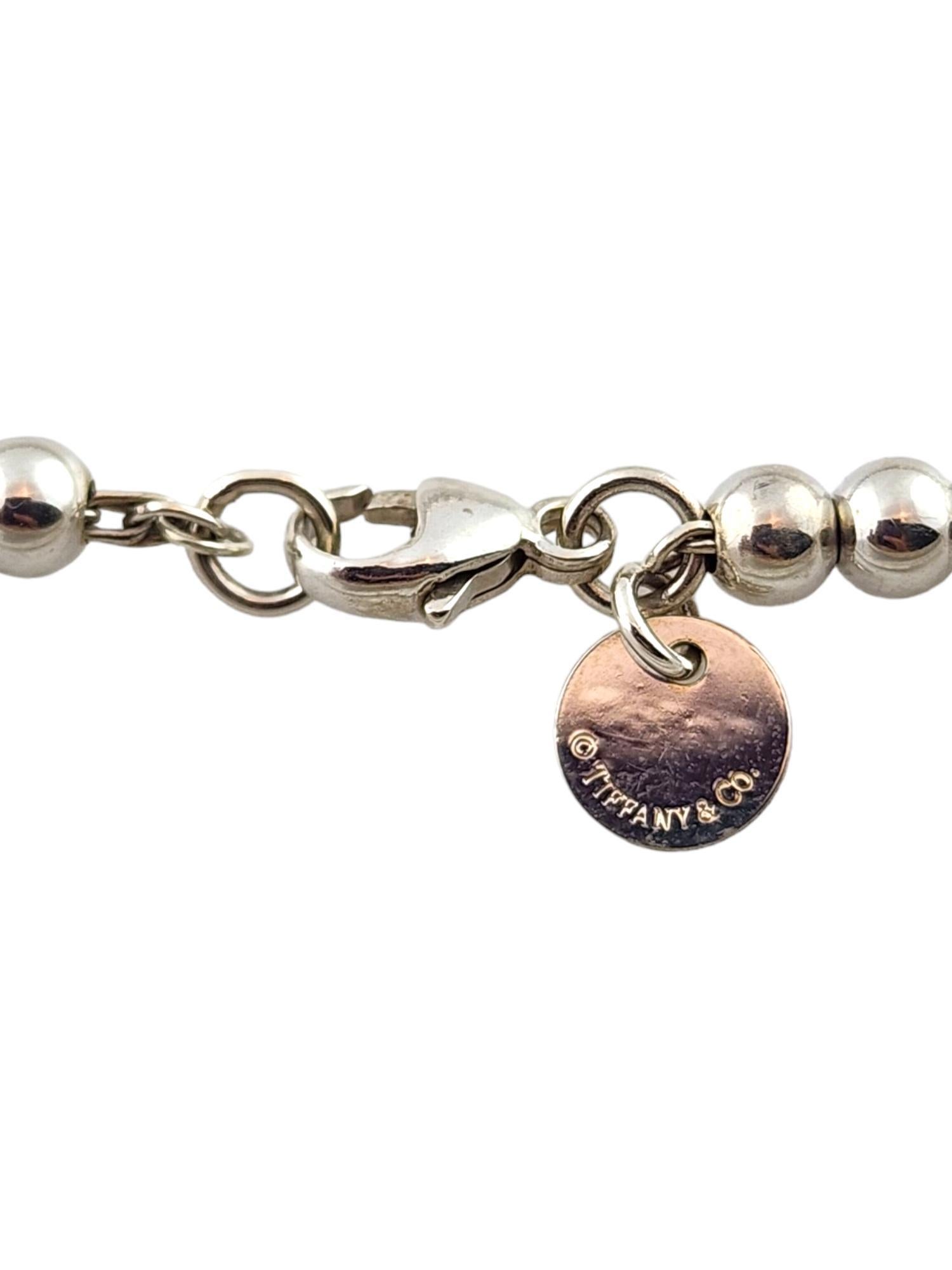 Tiffany & Co Sterling Silver Mom Heart Tag Bead Bracelet #18294 1