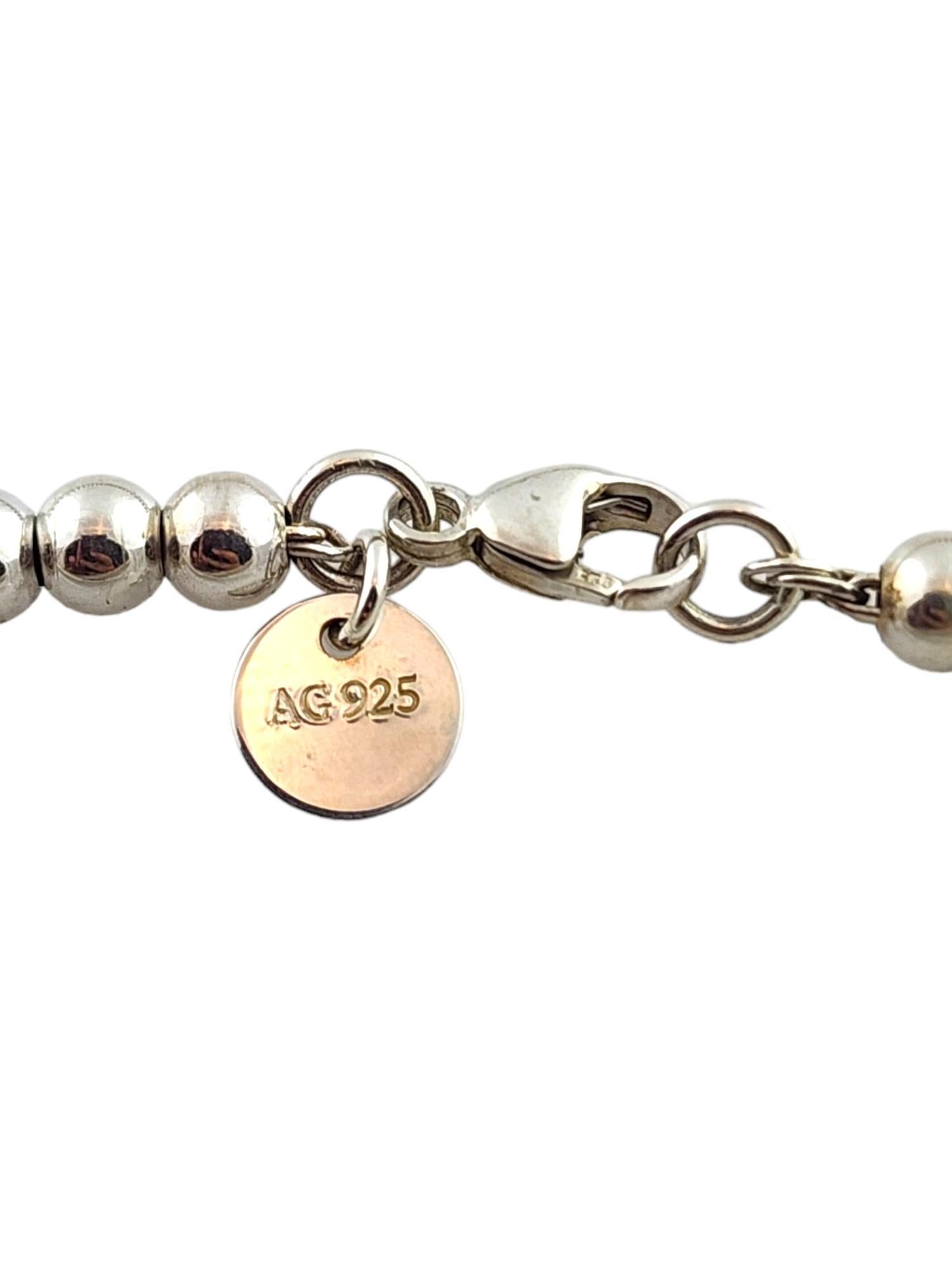Tiffany & Co Sterling Silver Mom Heart Tag Bead Bracelet #18294 2