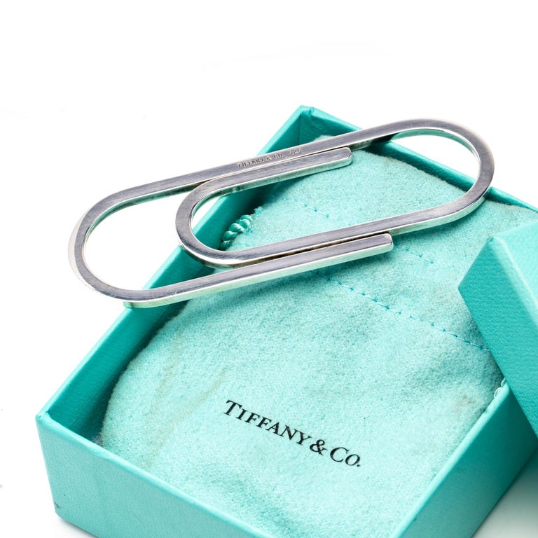 Tiffany and Co. Sterling Silver Money Clip in the Shape of a Paper Clip ...