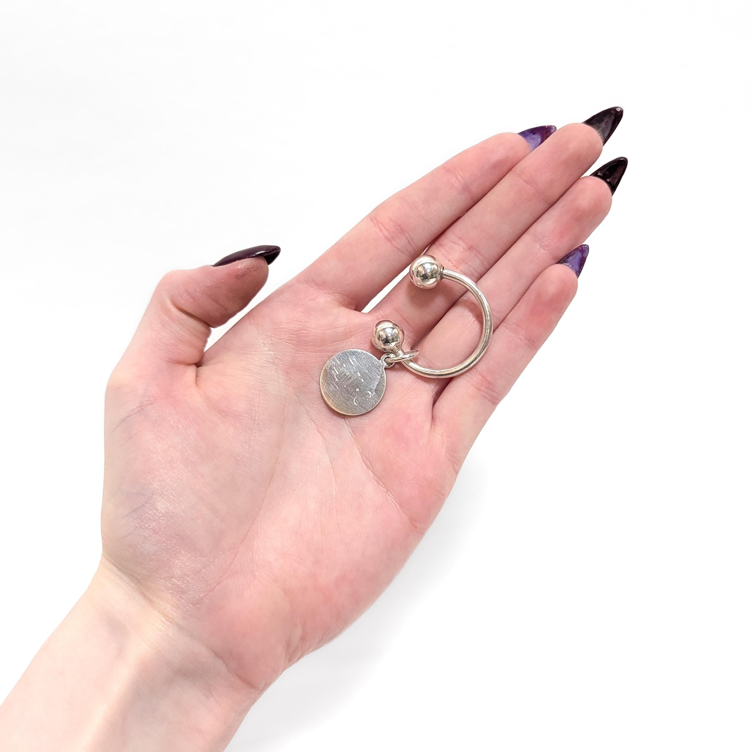 Tiffany & Co. Sterling Silber Monogramm Schlüsselanhänger oder Schlüsselkette (Moderne) im Angebot