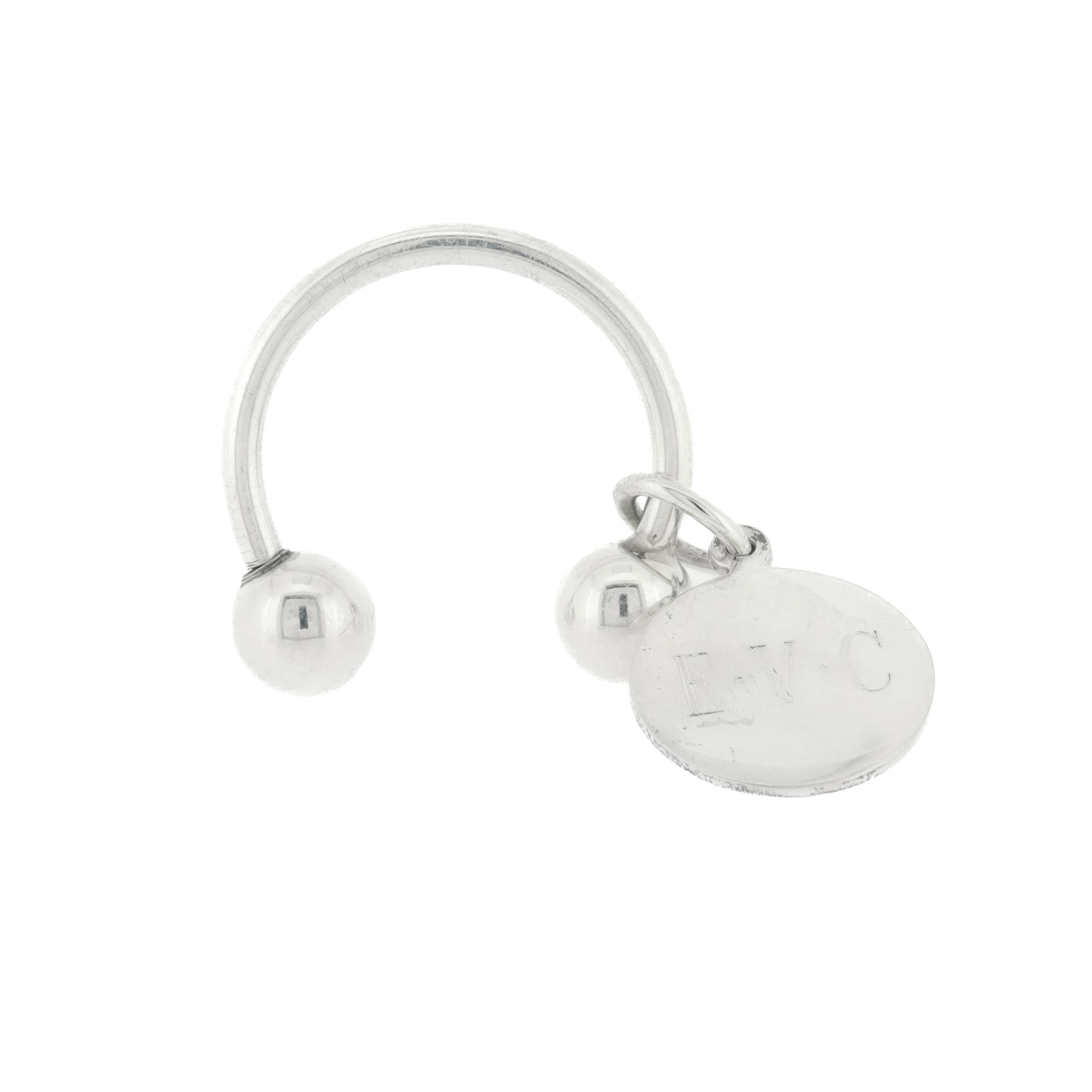 Tiffany & Co. Sterling Silber Monogramm Schlüsselanhänger oder Schlüsselkette im Zustand „Gut“ im Angebot in Philadelphia, PA