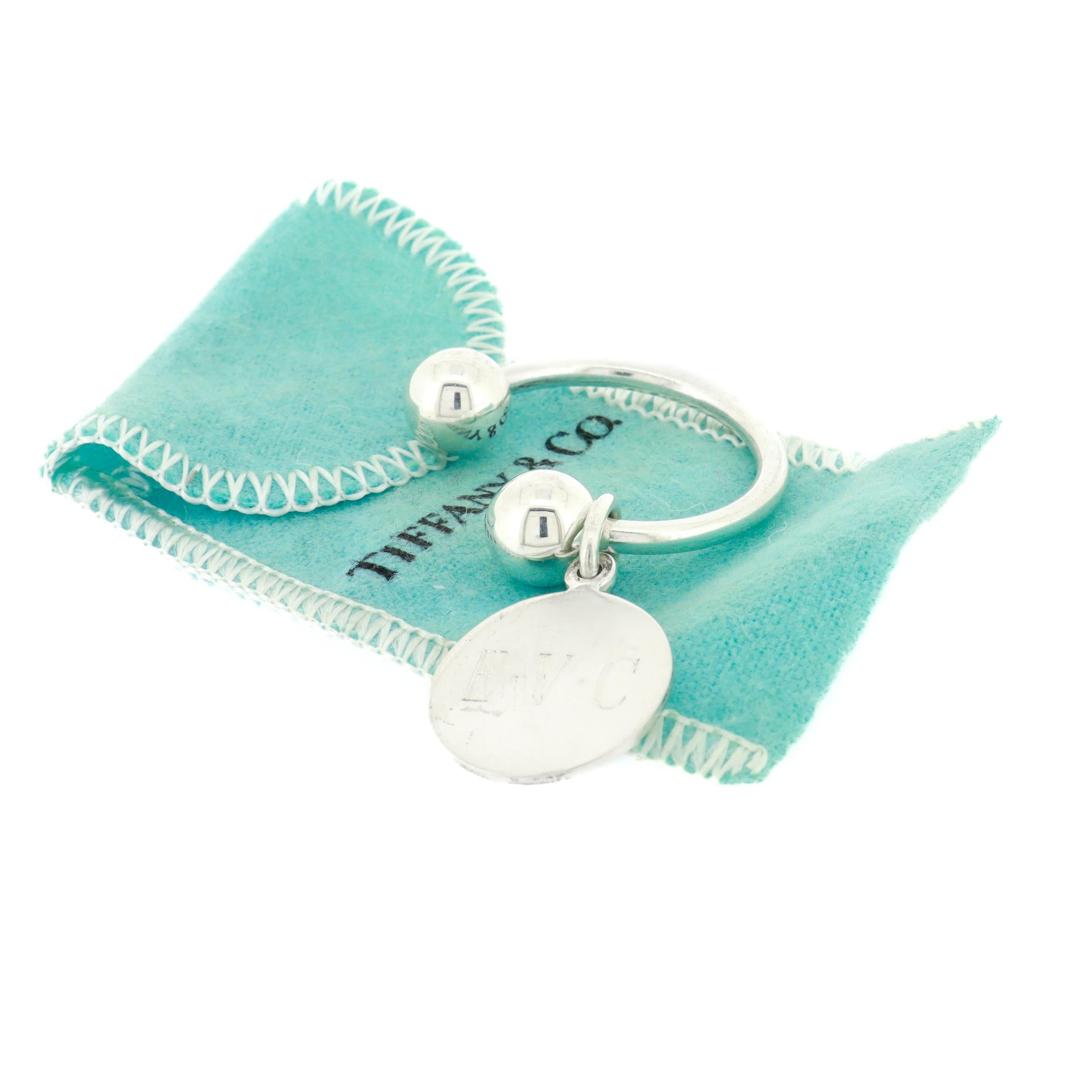 Tiffany & Co. Sterling Silber Monogramm Schlüsselanhänger oder Schlüsselkette im Angebot 3
