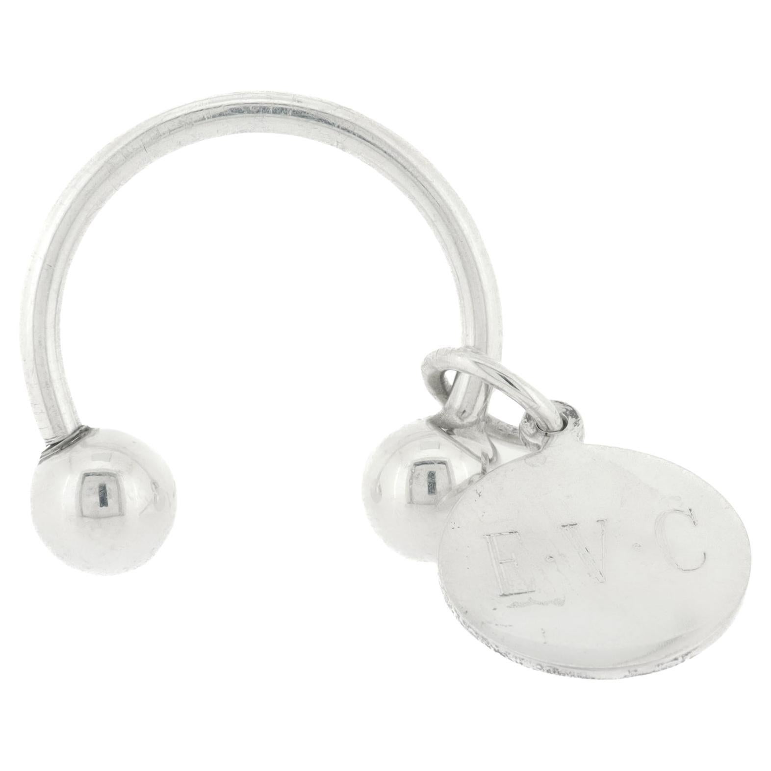 Tiffany & Co. Sterling Silber Monogramm Schlüsselanhänger oder Schlüsselkette im Angebot