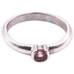 Tiffany & Co. Sterling Silver Morganite Solitaire Ring