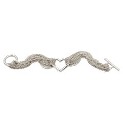 Tiffany & Co. The Row Mesh Open Heart Toggle Bracelet en argent Sterling