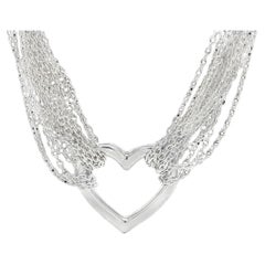 Tiffany & Co. Sterling Silver Multi Strand Heart Necklace