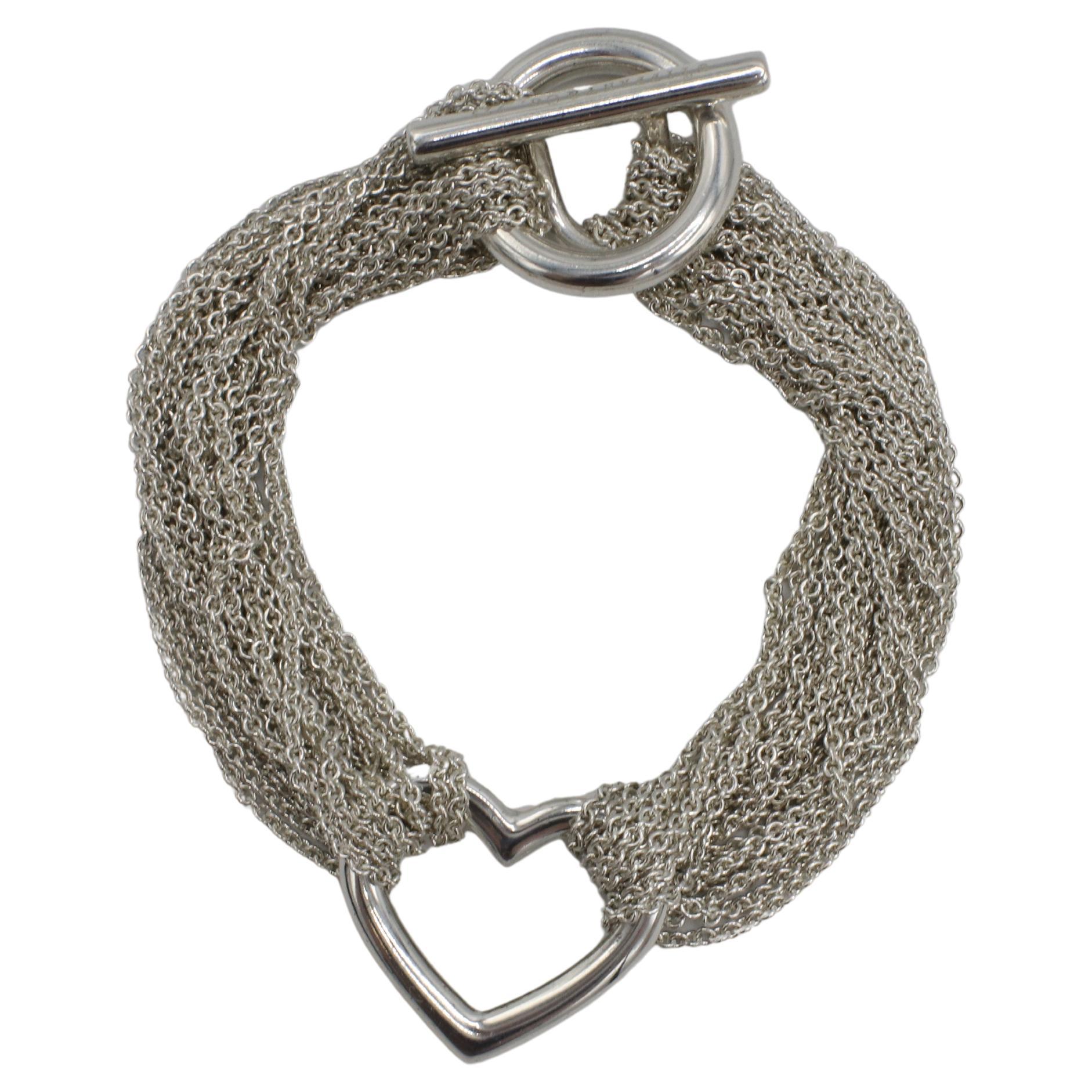 Tiffany & Co. Bracciale a cuore aperto a più fili in argento sterling In condizioni ottime in vendita a  Baltimore, MD