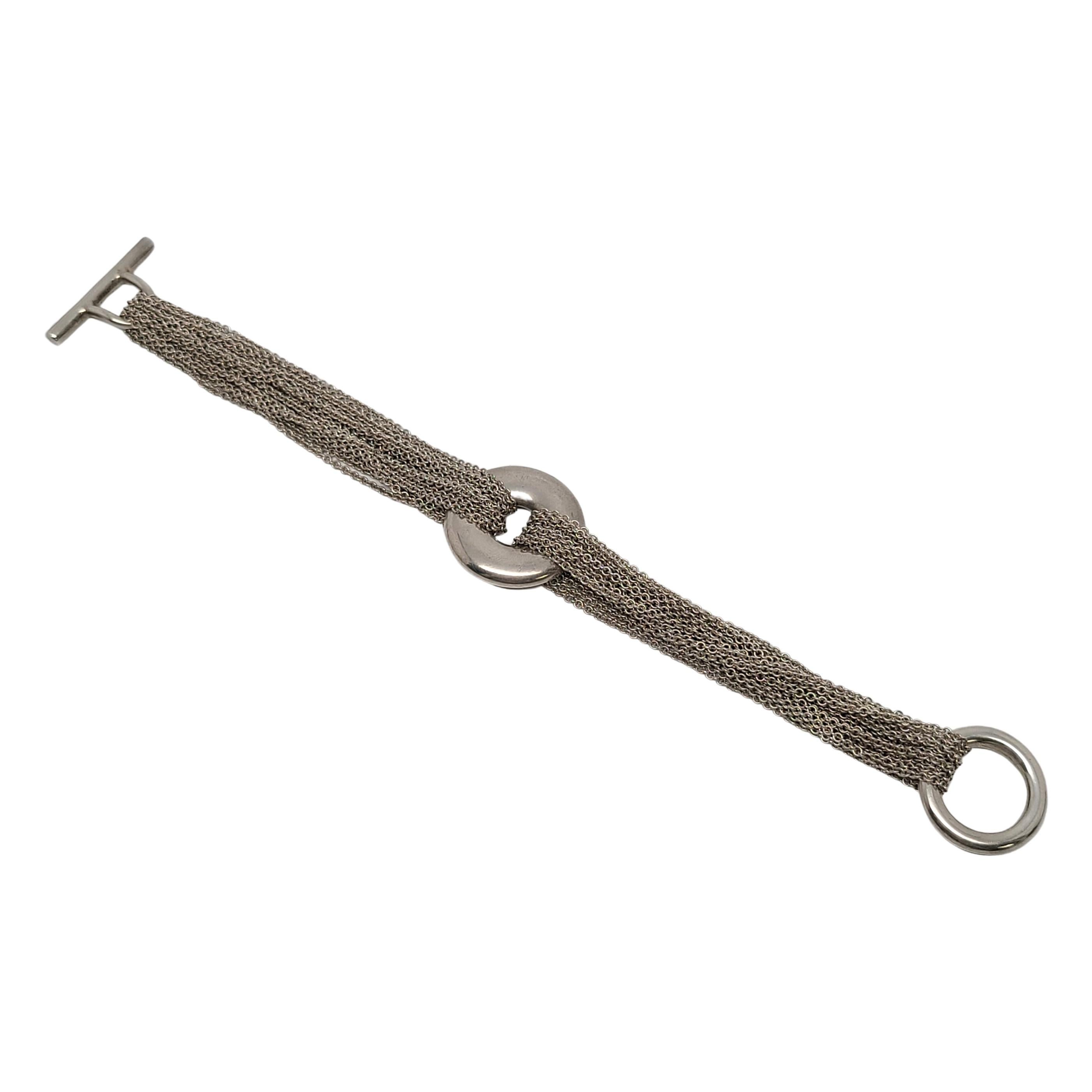 Tiffany & Co. Sterling Silver Multi-Strand Open Circle Toggle Bracelet, 'B' In Good Condition In Washington Depot, CT