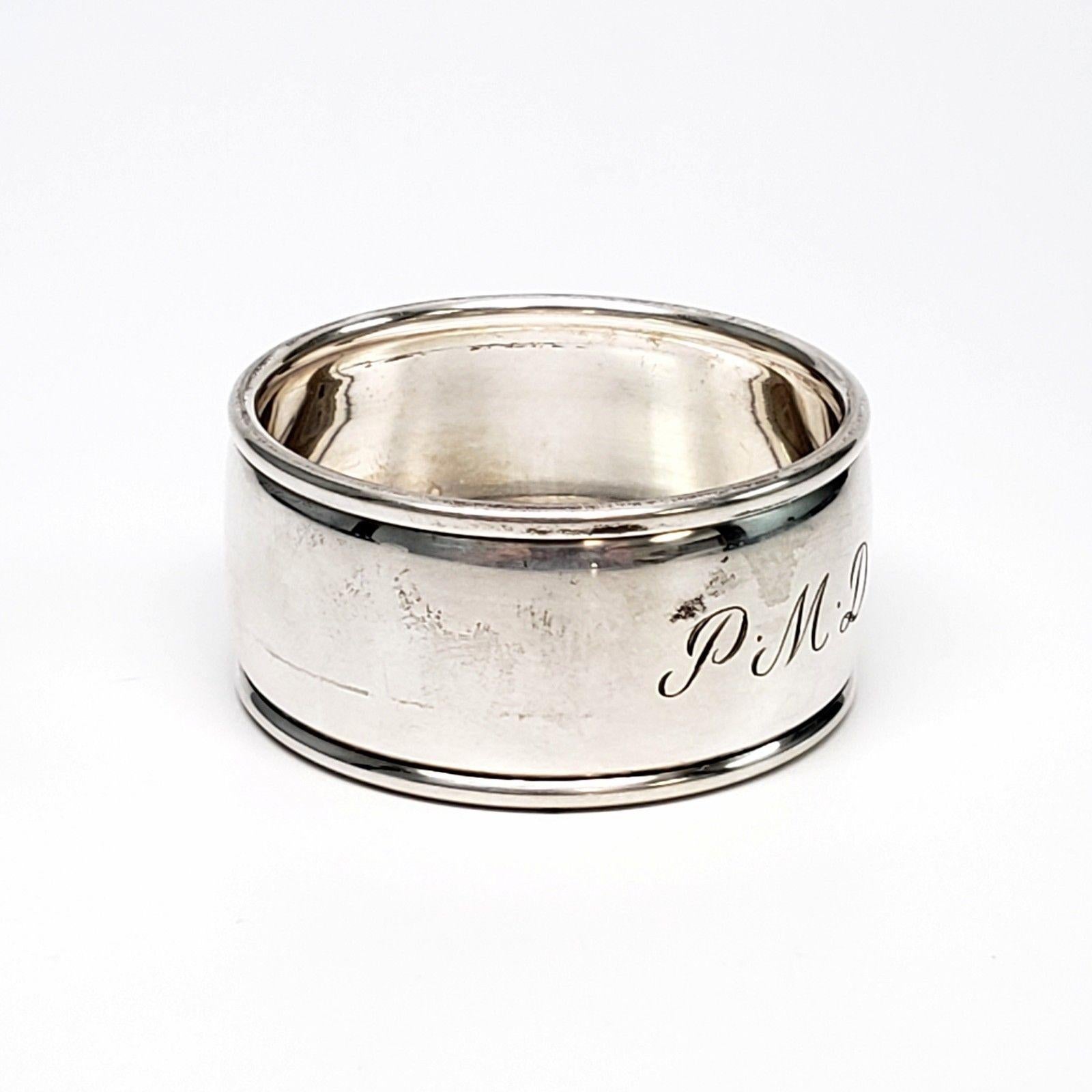 American Tiffany & Co. Sterling Silver Napkin Ring with Monogram