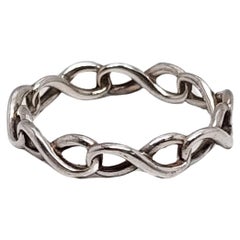 Tiffany & Co, bague à anneau étroit Infinity en argent sterling, taille 6 n°16404