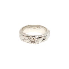Tiffany & Co Sterling Silver Nature Rose Flower Band Ring