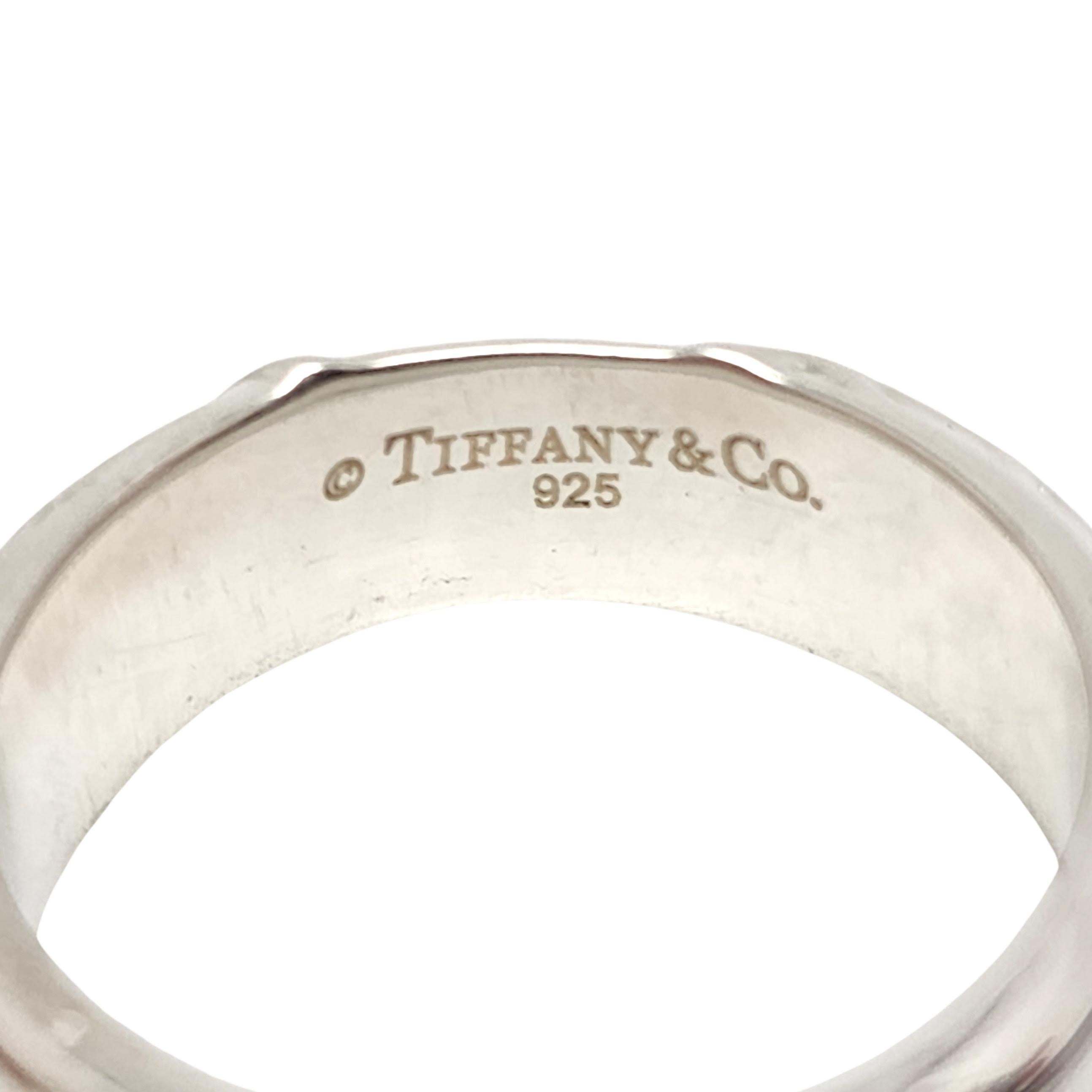 Tiffany & Co Sterling Silver Nature Rose Flower Band Ring For Sale 1
