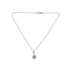 Tiffany & Co Sterling Silver Nature Rose Pearl Pendant Chain Necklace #24607