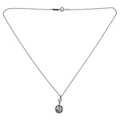 Tiffany & Co Sterling Silver Nature Rose Pearl Pendant Chain Necklace #24607