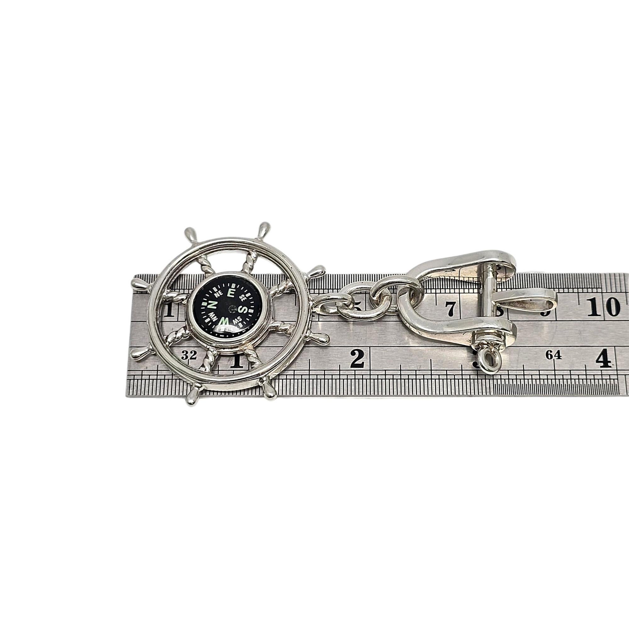 Tiffany & Co Sterling Silver Nautical Ship Wheel Compass Keychain #20982 6