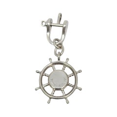 Tiffany & Co Sterling Silver Nautical Ship Wheel Compass Keychain #20982