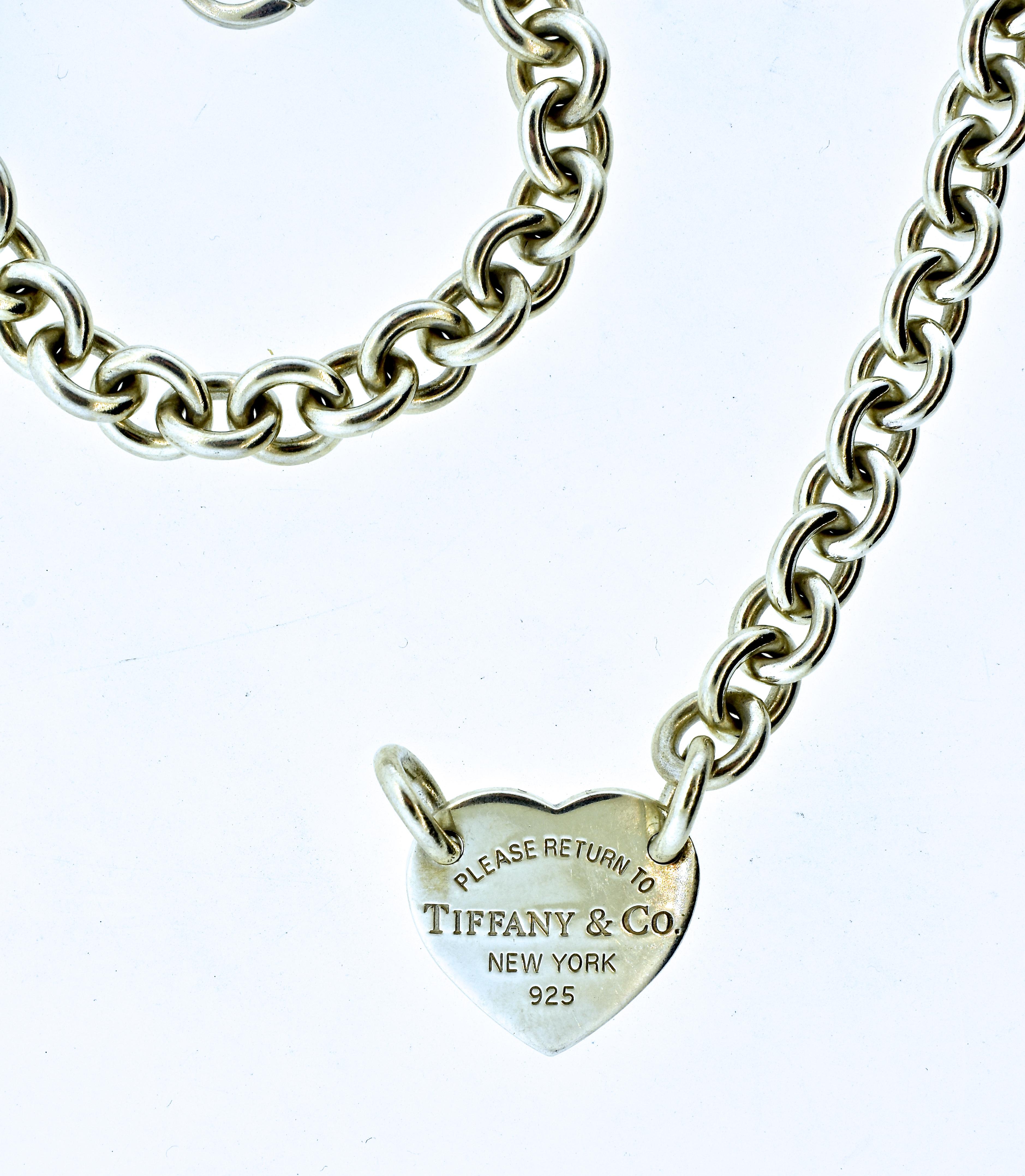 Tiffany sterling silver necklace with the iconic heart pendant 