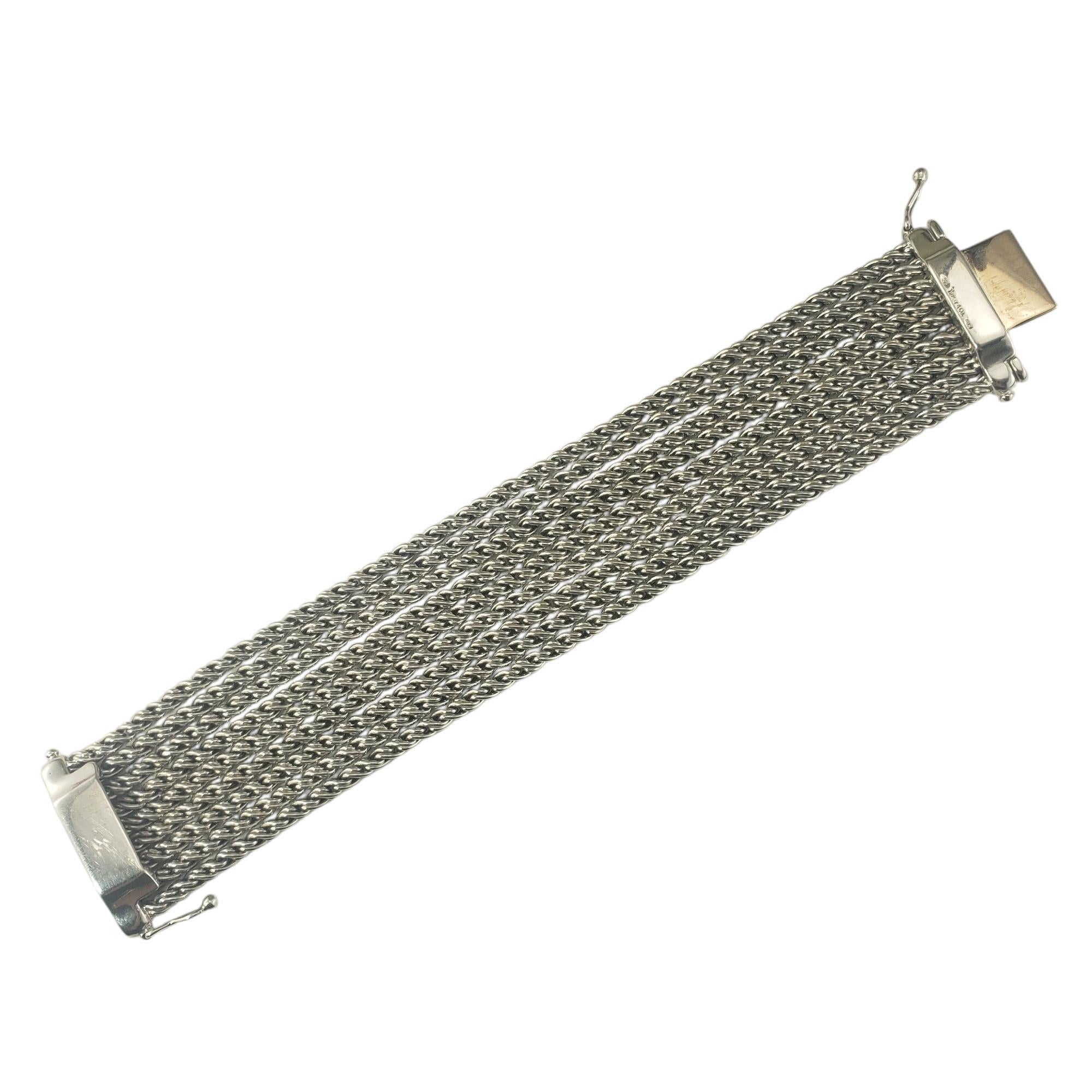 Tiffany & Co. Sterling Silver Nine Strand Rope Bracelet #19644 In Good Condition In Washington Depot, CT