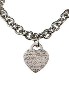 Tiffany & Co. Sterling Silver "Notes" Heart Tag Bracelet #25111