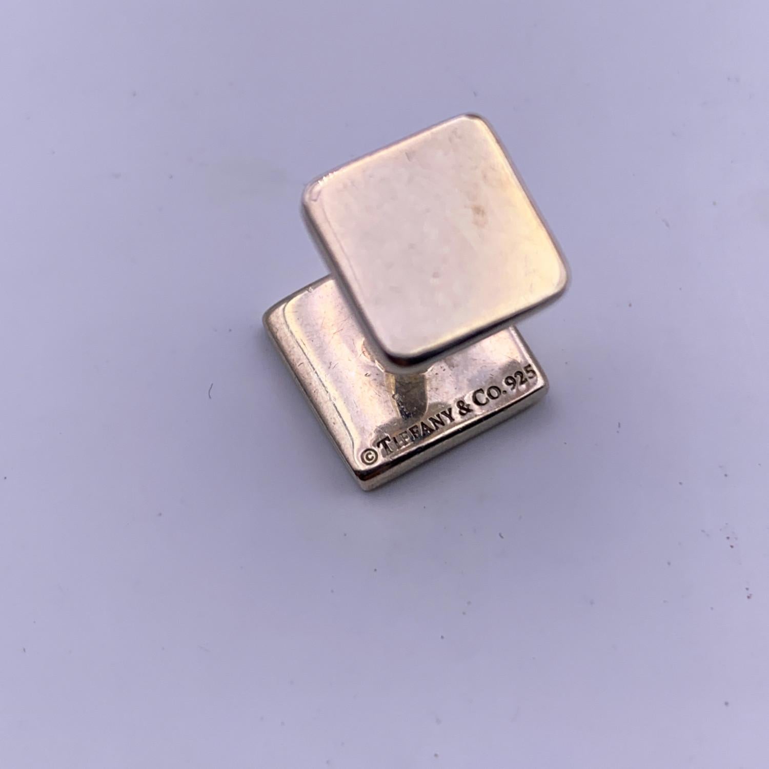 Tiffany & Co. Sterling Silver Notes Script Square Cufflinks 1