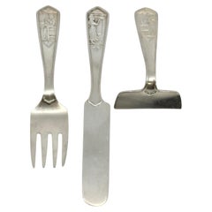 Tiffany & Co Sterling Silver Old King Cole Baby Feeding Set w/Mono #19620