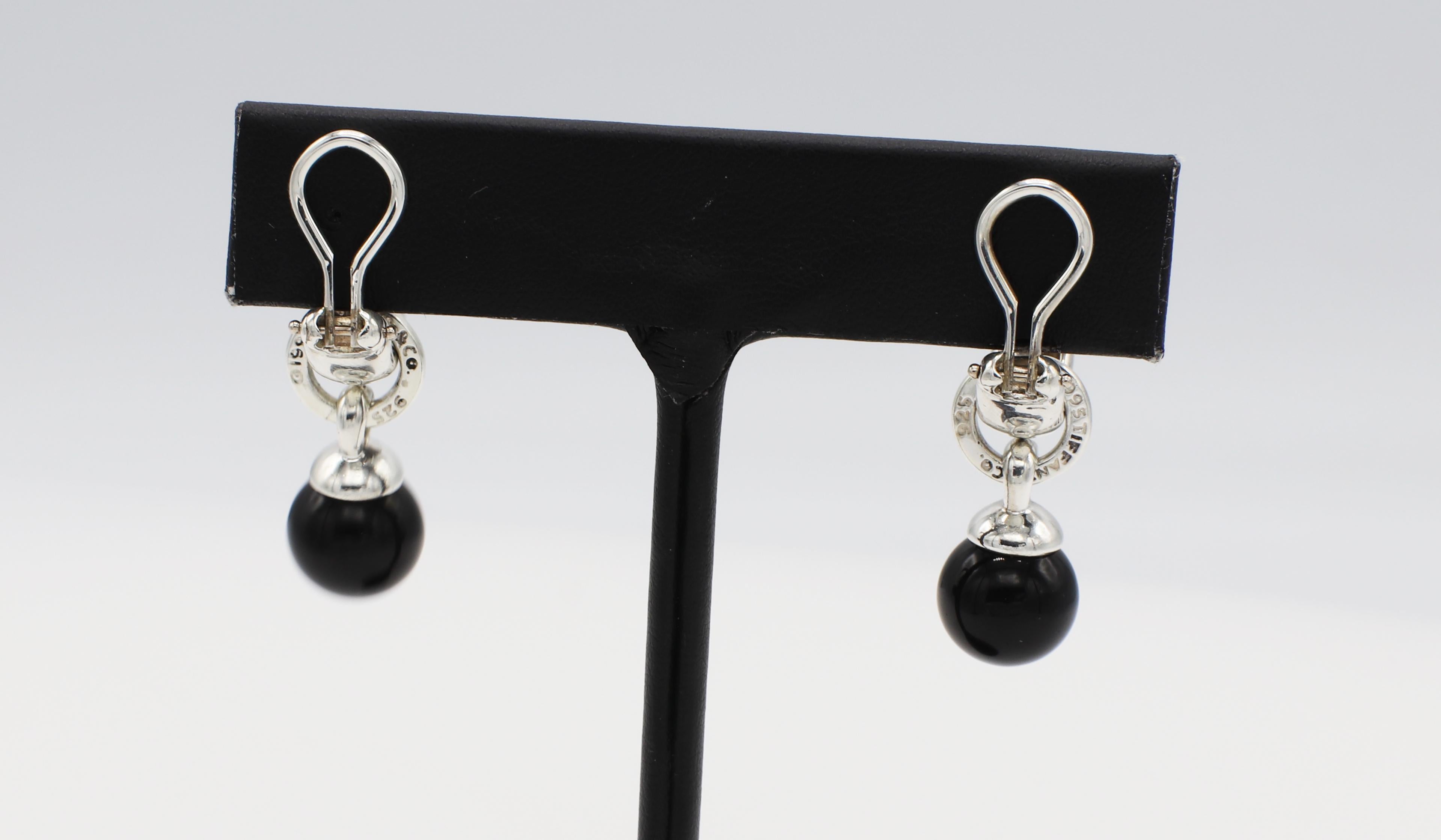 tiffany ball earrings silver