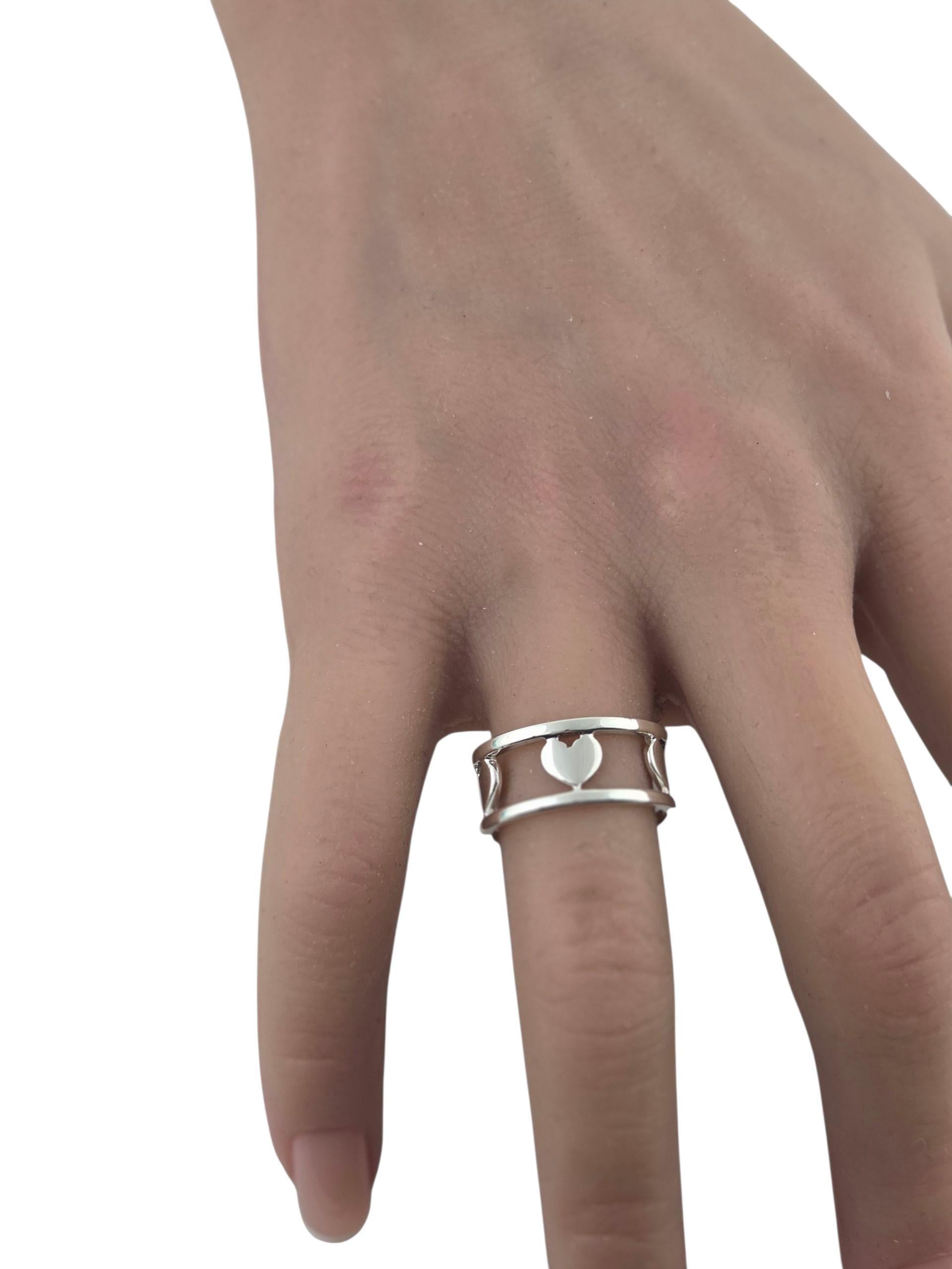 Donna Tiffany & Co. Anello a cuore a fascia aperta in argento 925 con astuccio #23812 in vendita