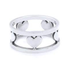 Tiffany & Co Sterling Silver Open Heart Band Ring