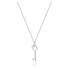 Tiffany & Co. Sterling Silver Open Heart Key Necklace