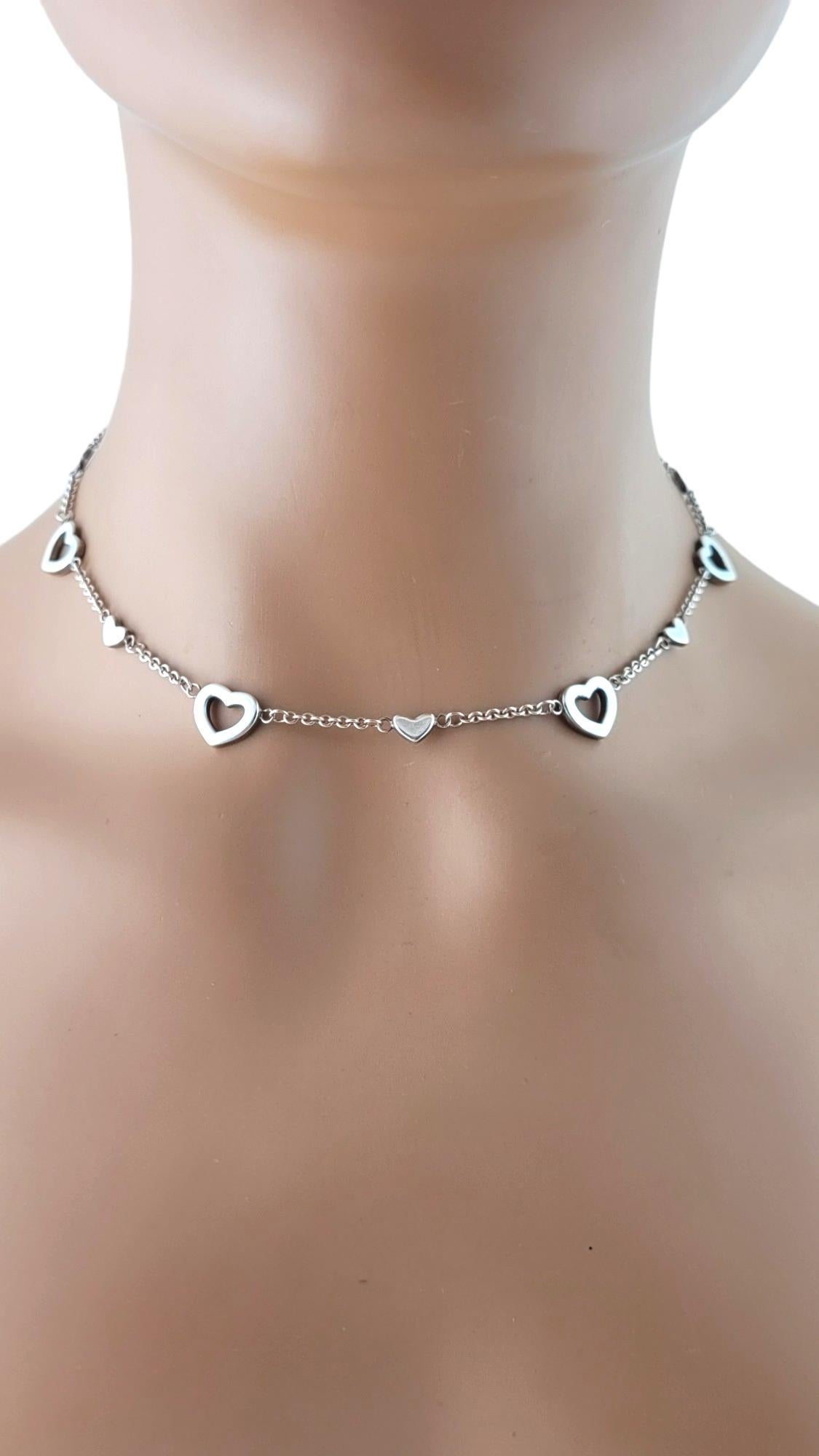 Tiffany & Co Sterling Silver Open Heart Lariat Necklace #17506 In Good Condition In Washington Depot, CT