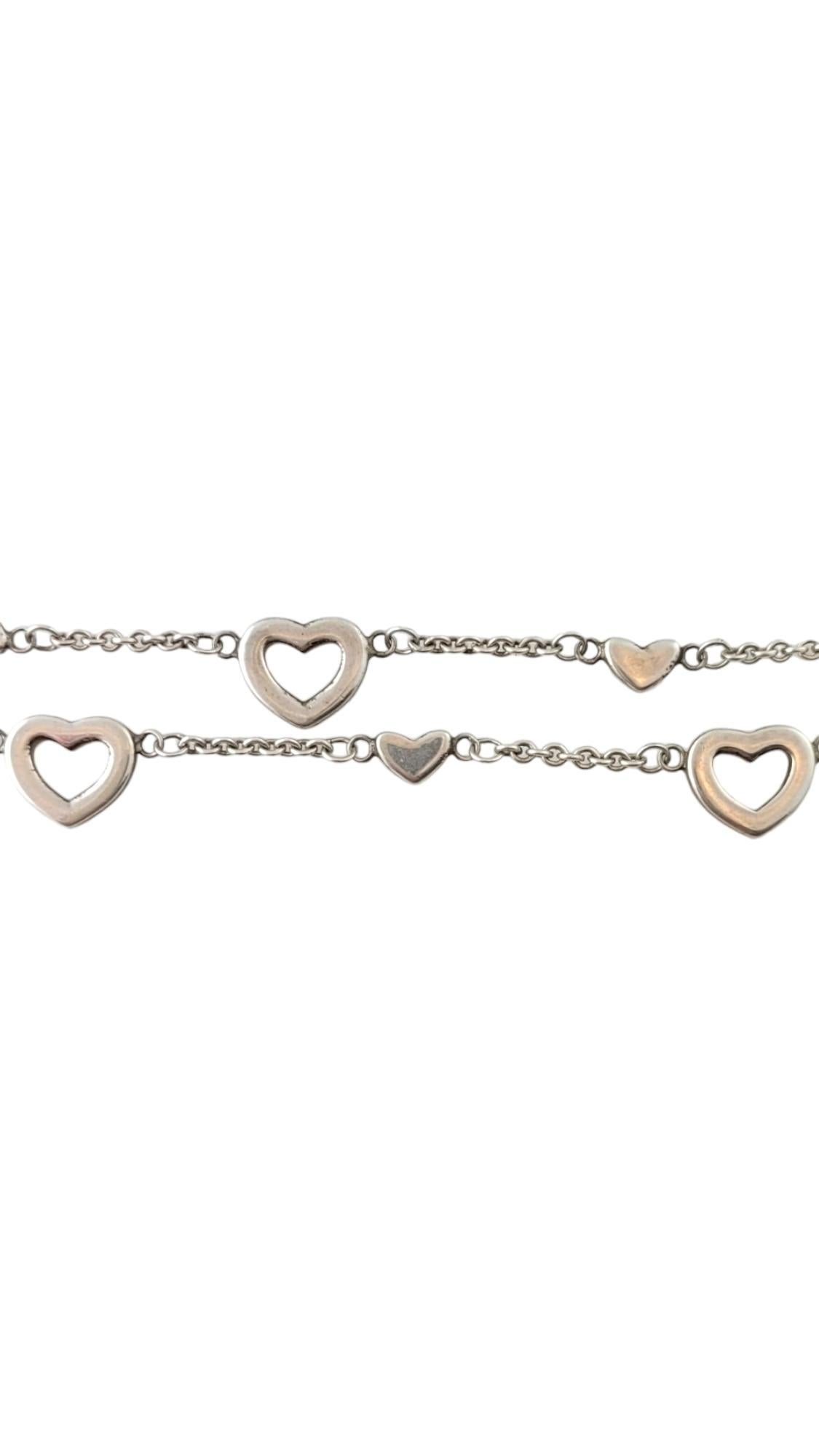 Women's Tiffany & Co Sterling Silver Open Heart Lariat Necklace #17506
