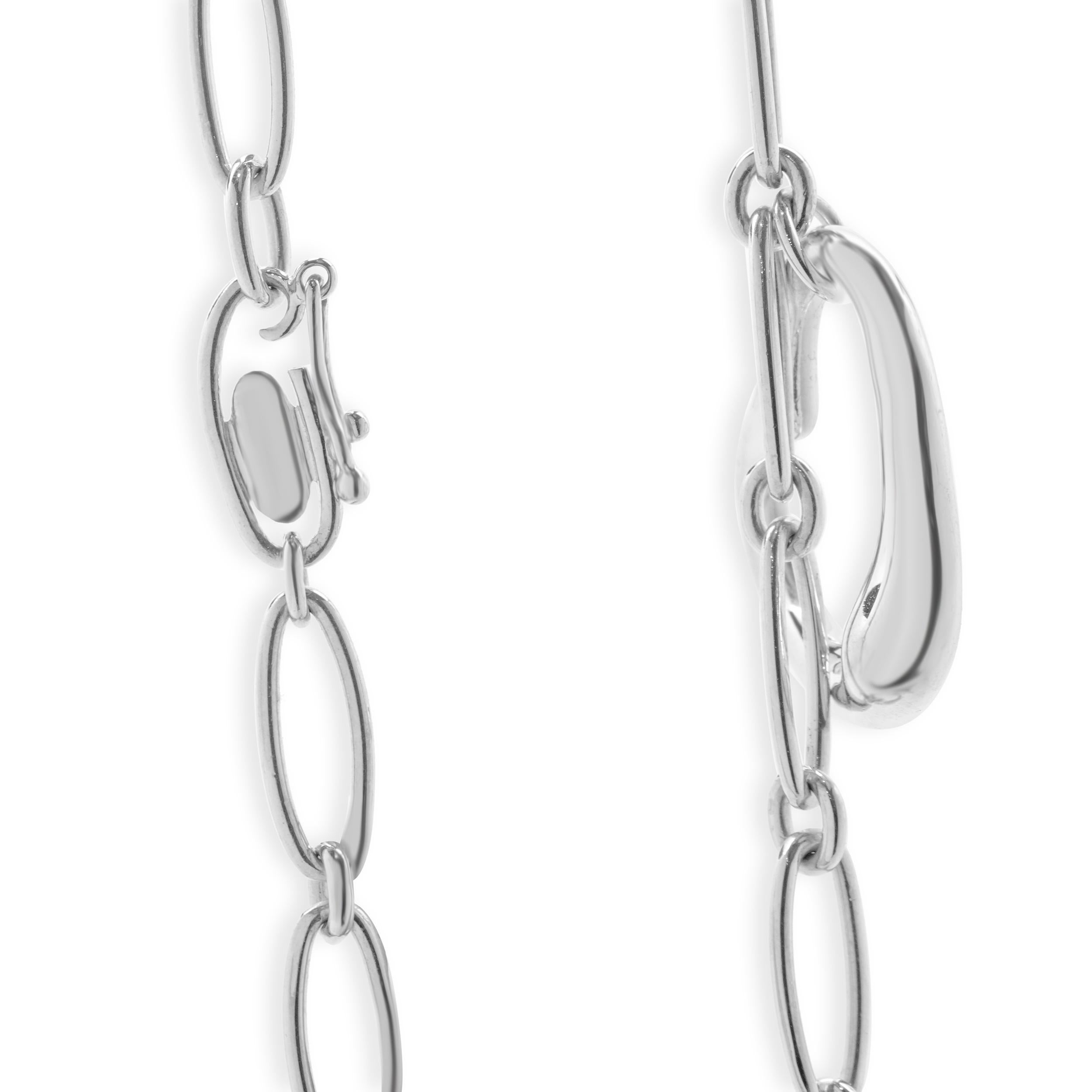 Tiffany & Co. Sterling Silver Open Heart Necklace In Excellent Condition For Sale In Scottsdale, AZ