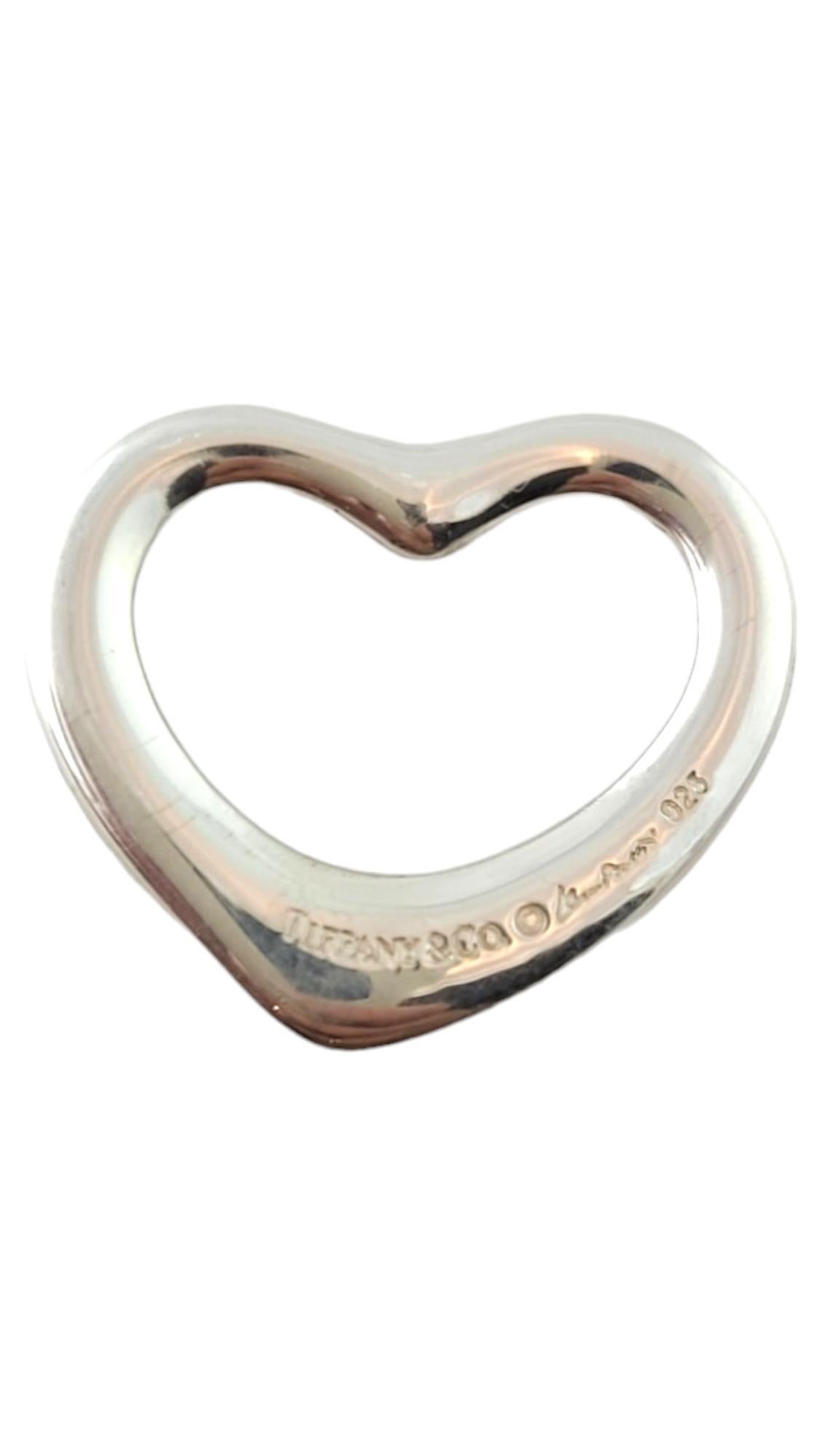 Tiffany & Co. Sterling Silver Open Heart Pendant 20mm #17791 In Good Condition In Washington Depot, CT
