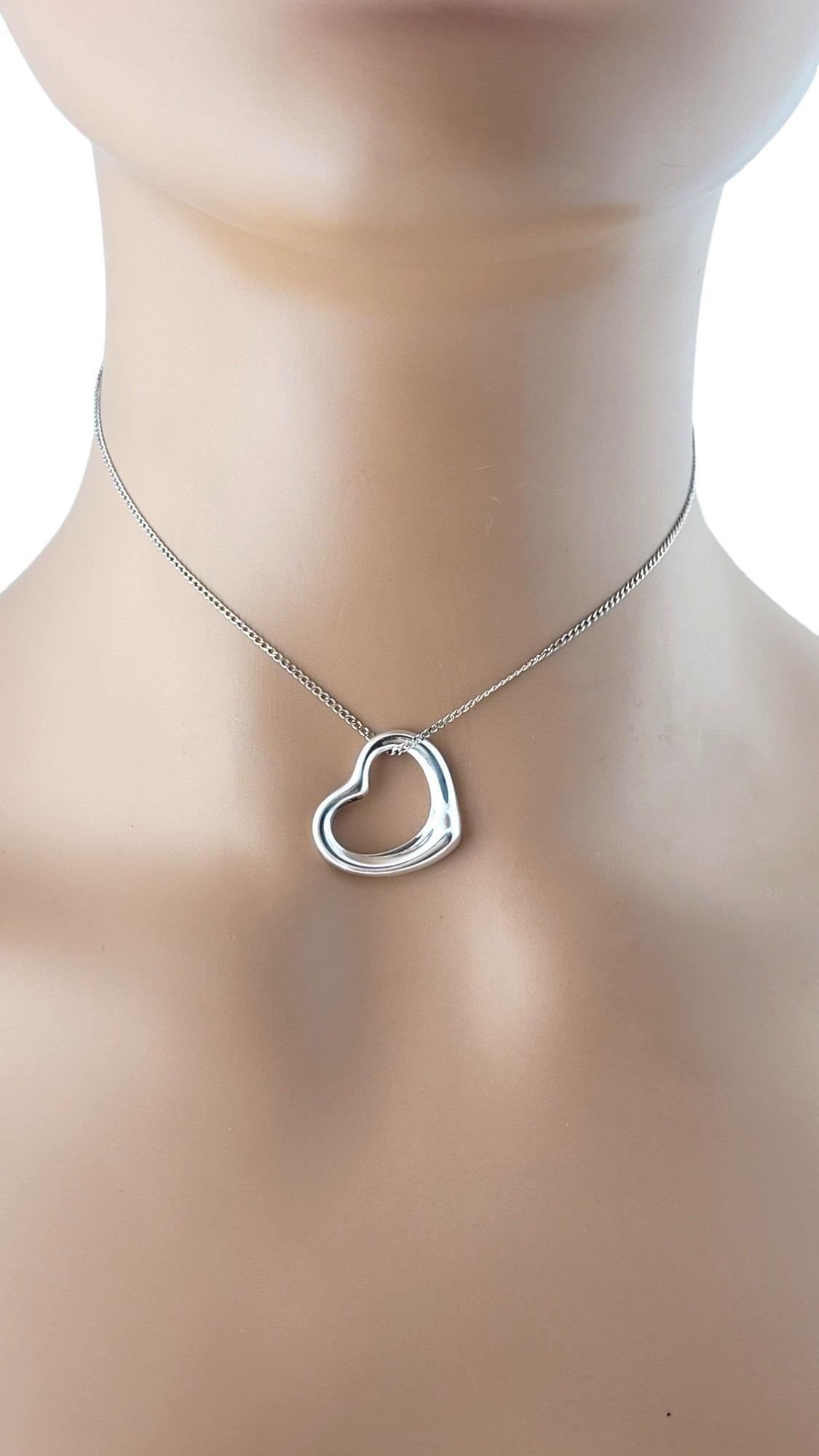 Tiffany & Co. Sterling Silver Open Heart Pendant 20mm #17791 2