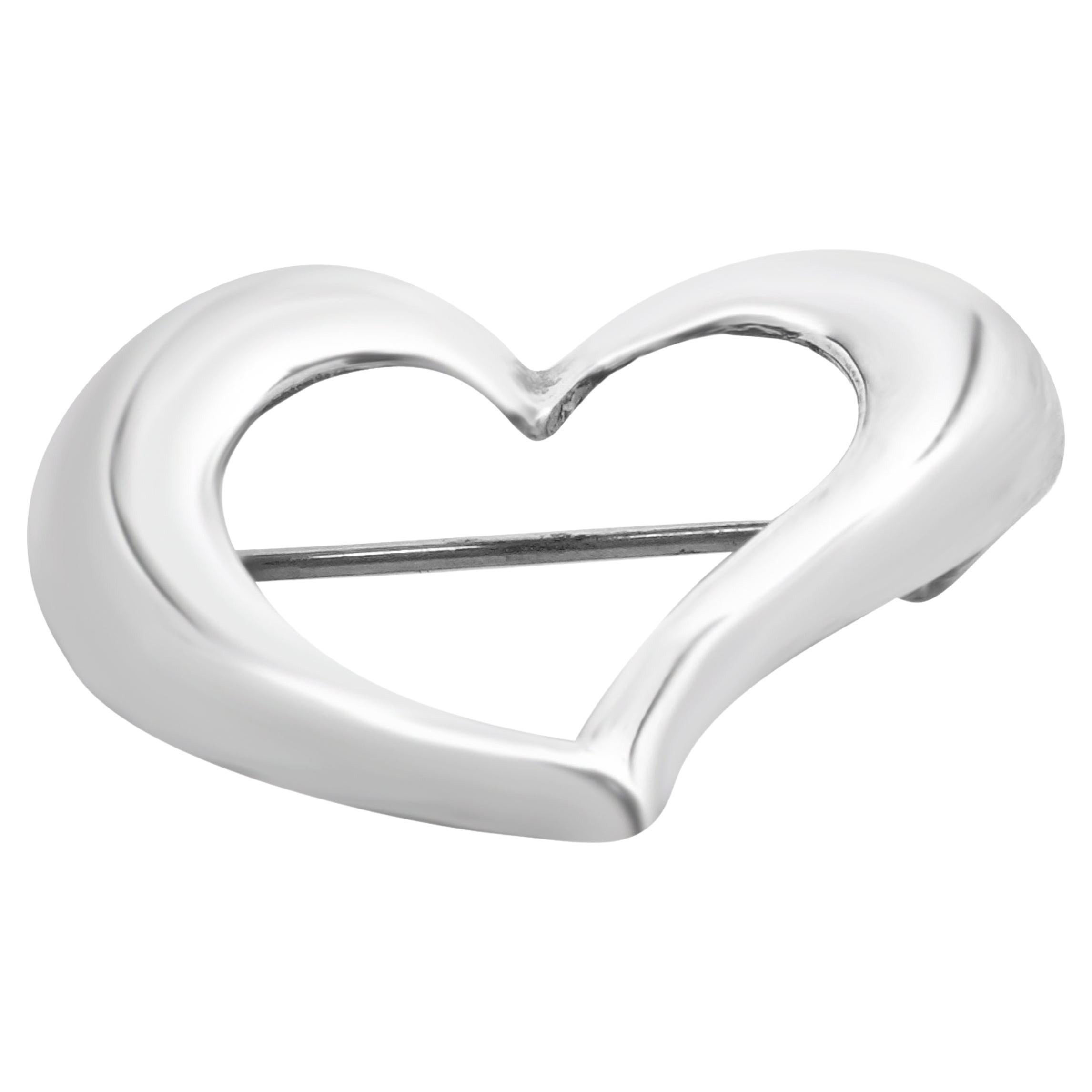 Tiffany & Co. Sterling Silver Open Heart Pin