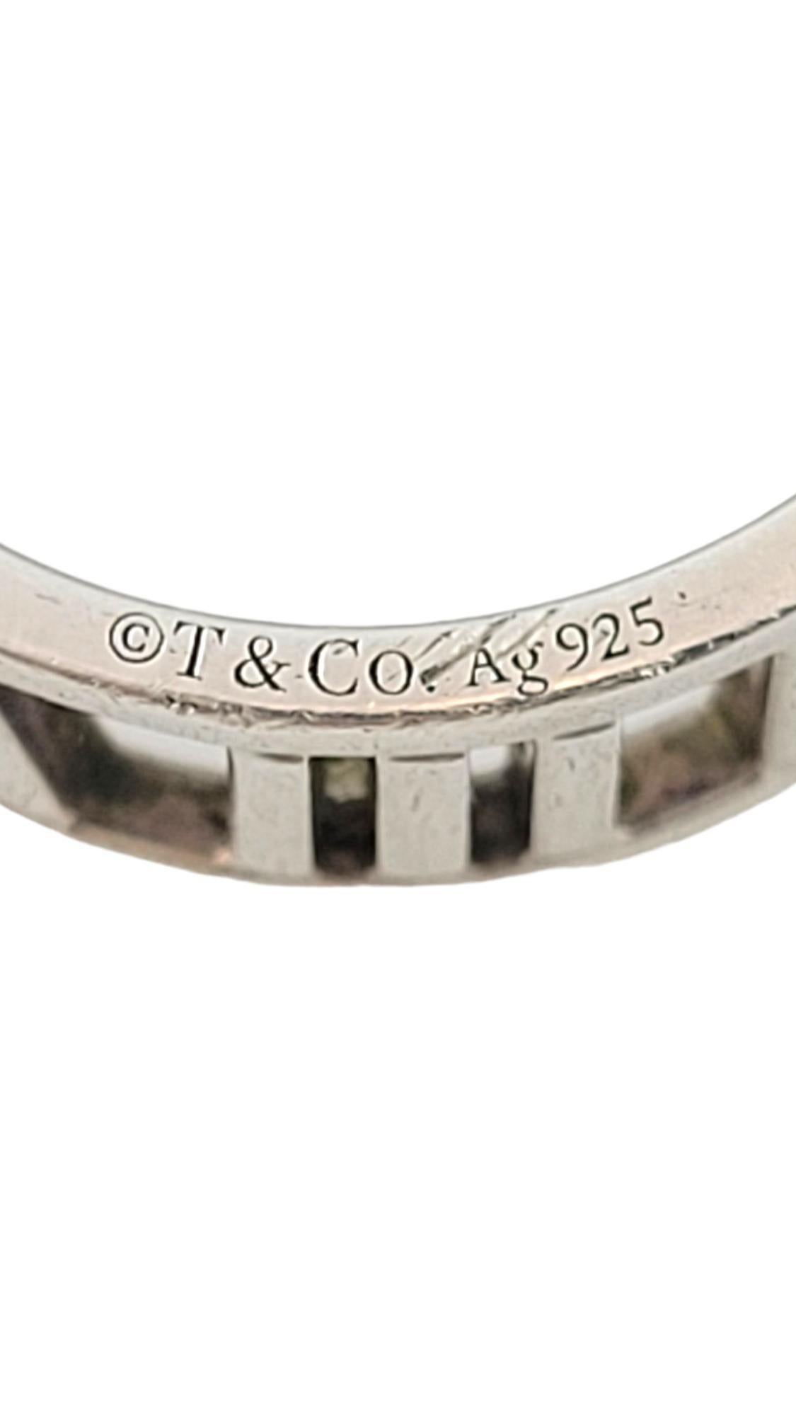 Tiffany & Co Sterling Silver Open Roman Numeral Band Ring Size 7.25-7.5 #17485 For Sale 1