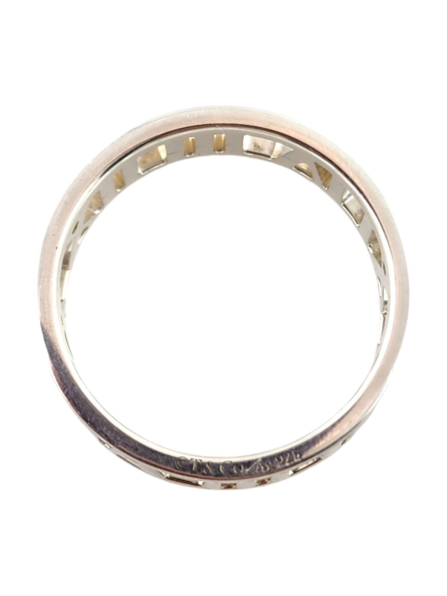 Tiffany & Co Sterling Silver Open Roman Numeral Band Ring Size 7.25-7.5 #17485 2