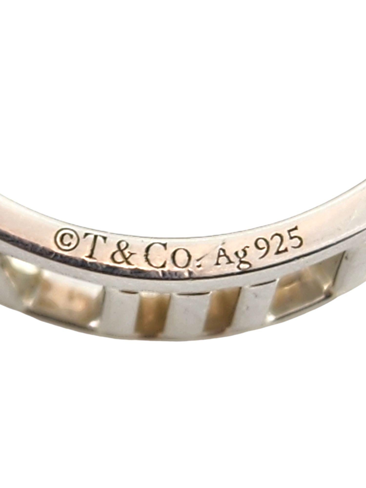 Tiffany & Co Sterling Silver Open Roman Numeral Band Ring Size 7.25-7.5 #17485 3