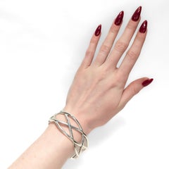 Tiffany & Co. Sterling Silver Openwork Criss-Cross or Woven Knot Cuff Bracelet