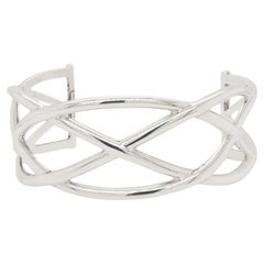Tiffany & Co. Sterling Silver Openwork Criss-Cross or Woven Knot Cuff Bracelet