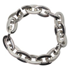 Tiffany & Co. Ovales Gliederarmband aus Sterlingsilber mit Kette