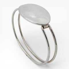 Tiffany & Co. Sterling Silver Oval Tag Double Wire Bangle 6.50" Bracelet.