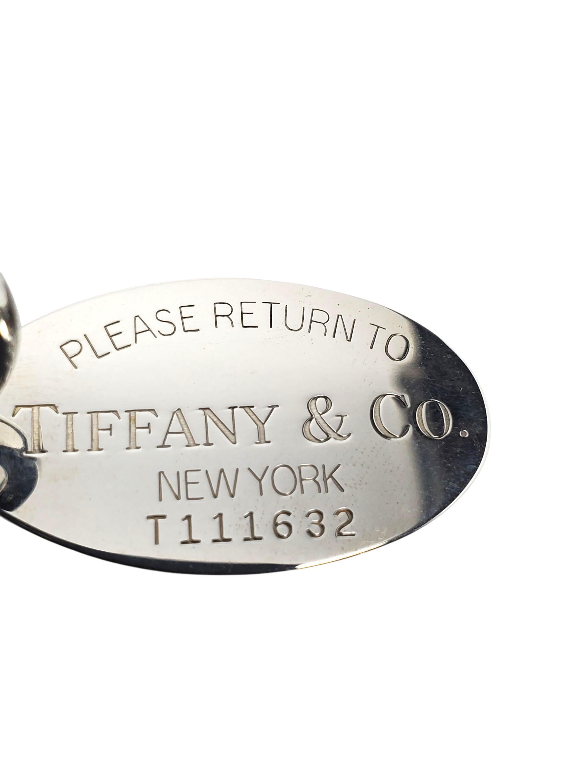 da uomo o donna Tiffany & Co. Portachiavi con etichetta ovale in argento Sterling #23676 in vendita
