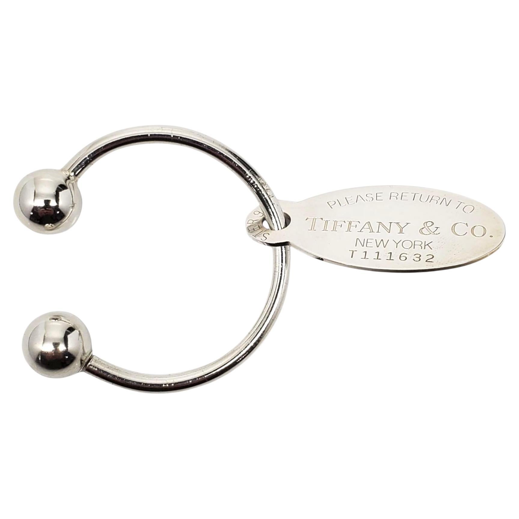 Tiffany & Co. Portachiavi con etichetta ovale in argento Sterling #23676