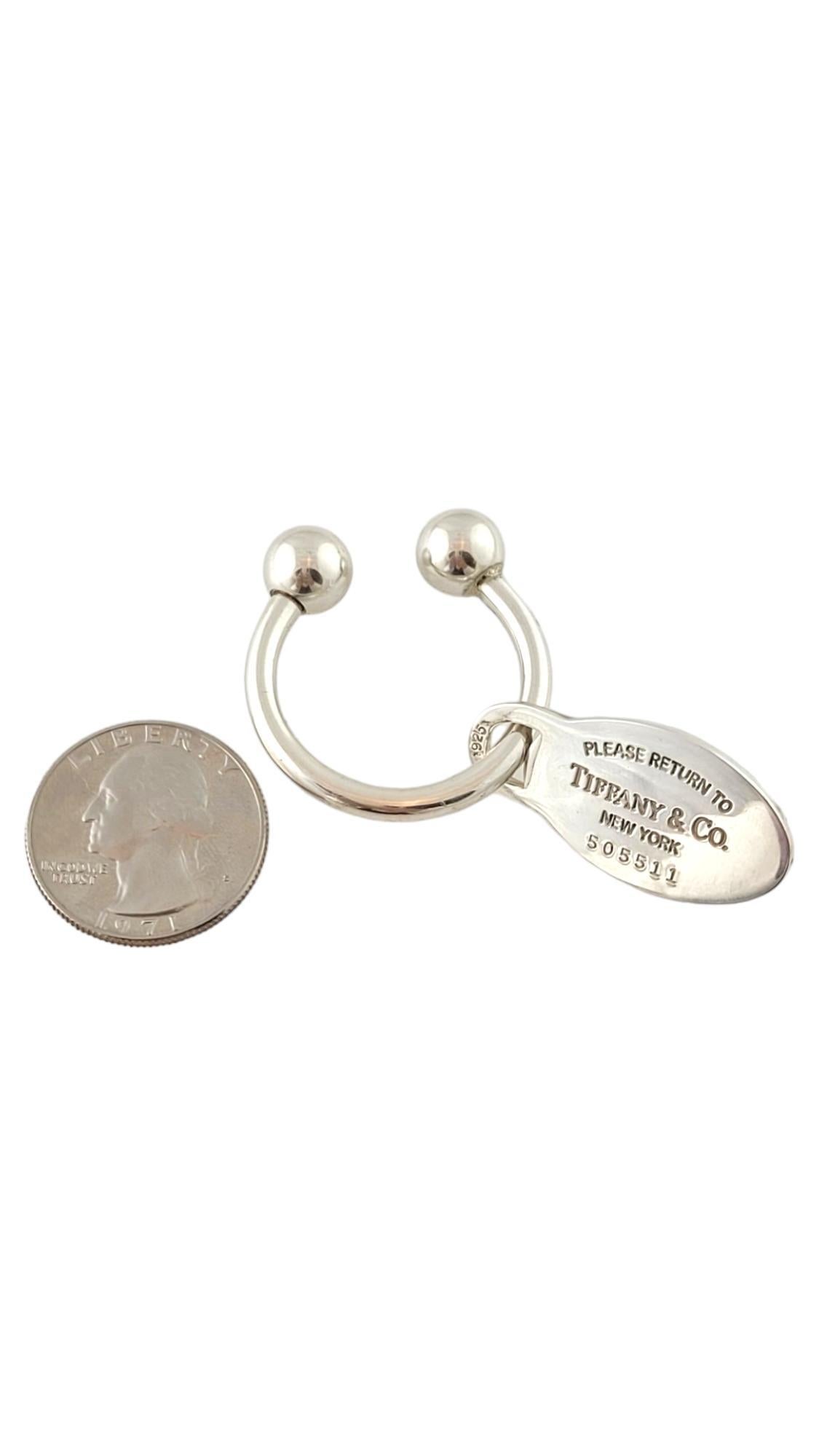 Tiffany & Co Sterling Silver Oval Tag Screwball Key Ring #17412 3