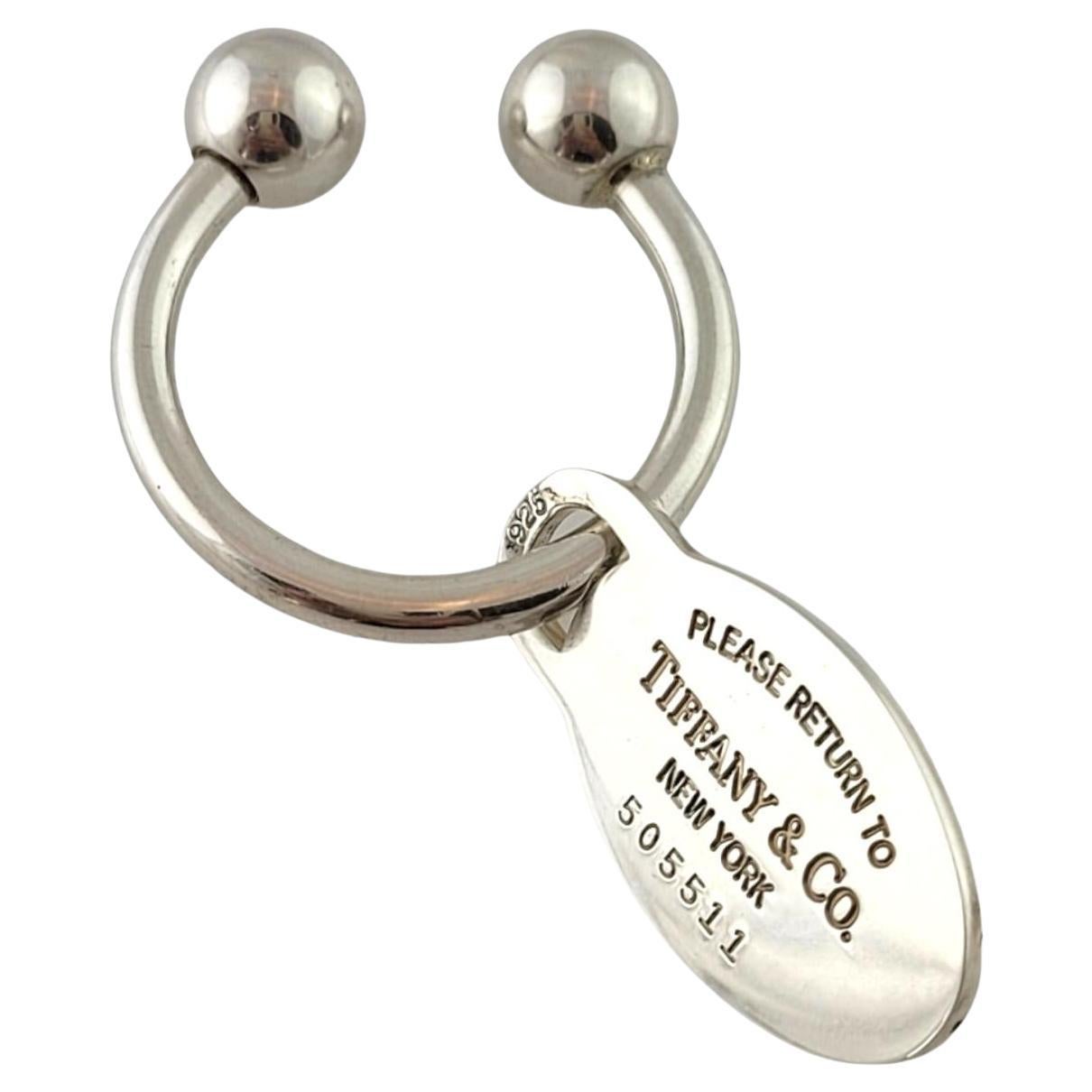 Tiffany & Co Sterling Silver Oval Tag Screwball Key Ring #17412