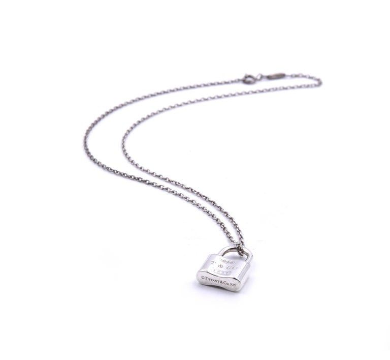 Tiffany and Co. Sterling Silver Padlock Necklace at 1stDibs