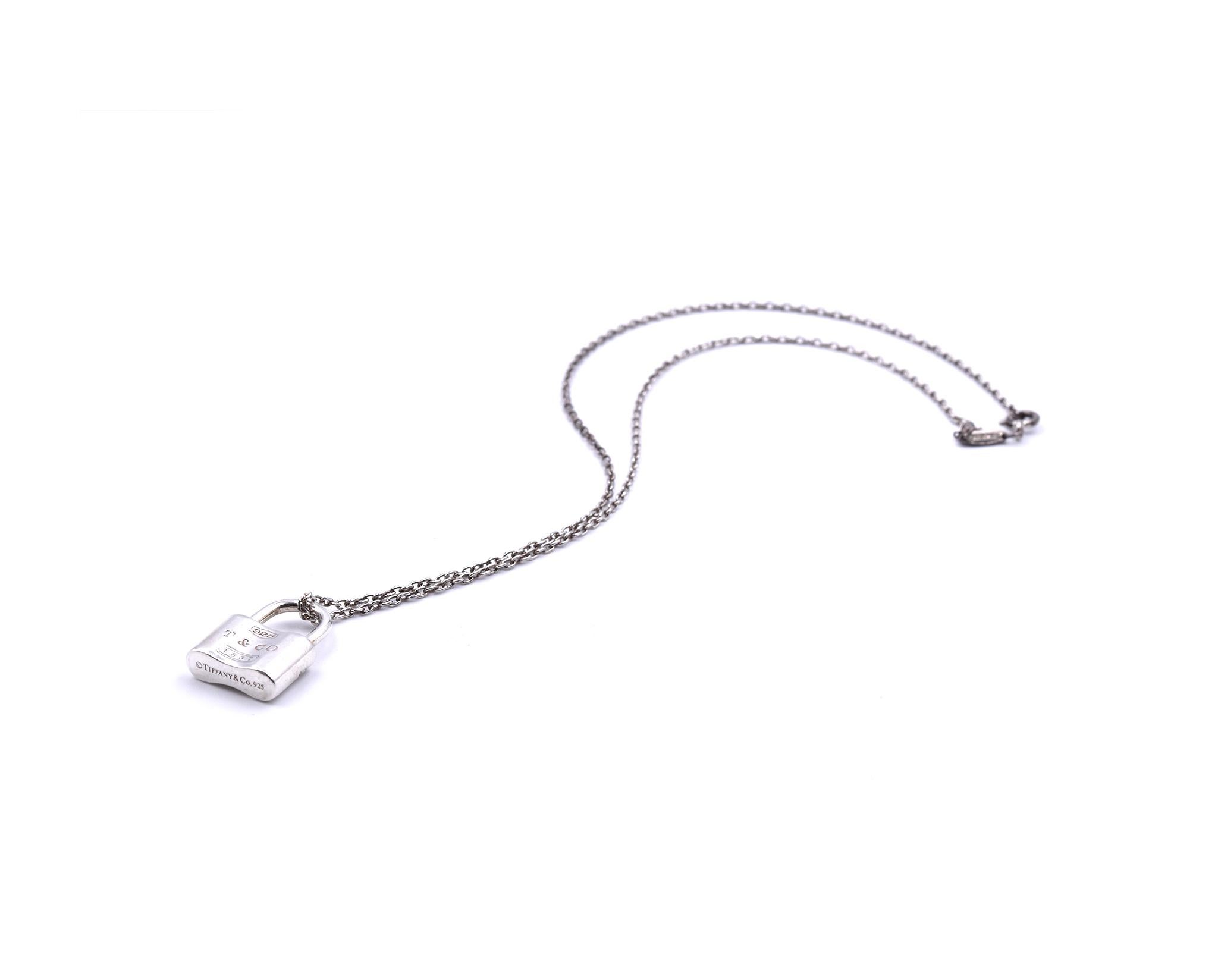 tiffany silver padlock necklace