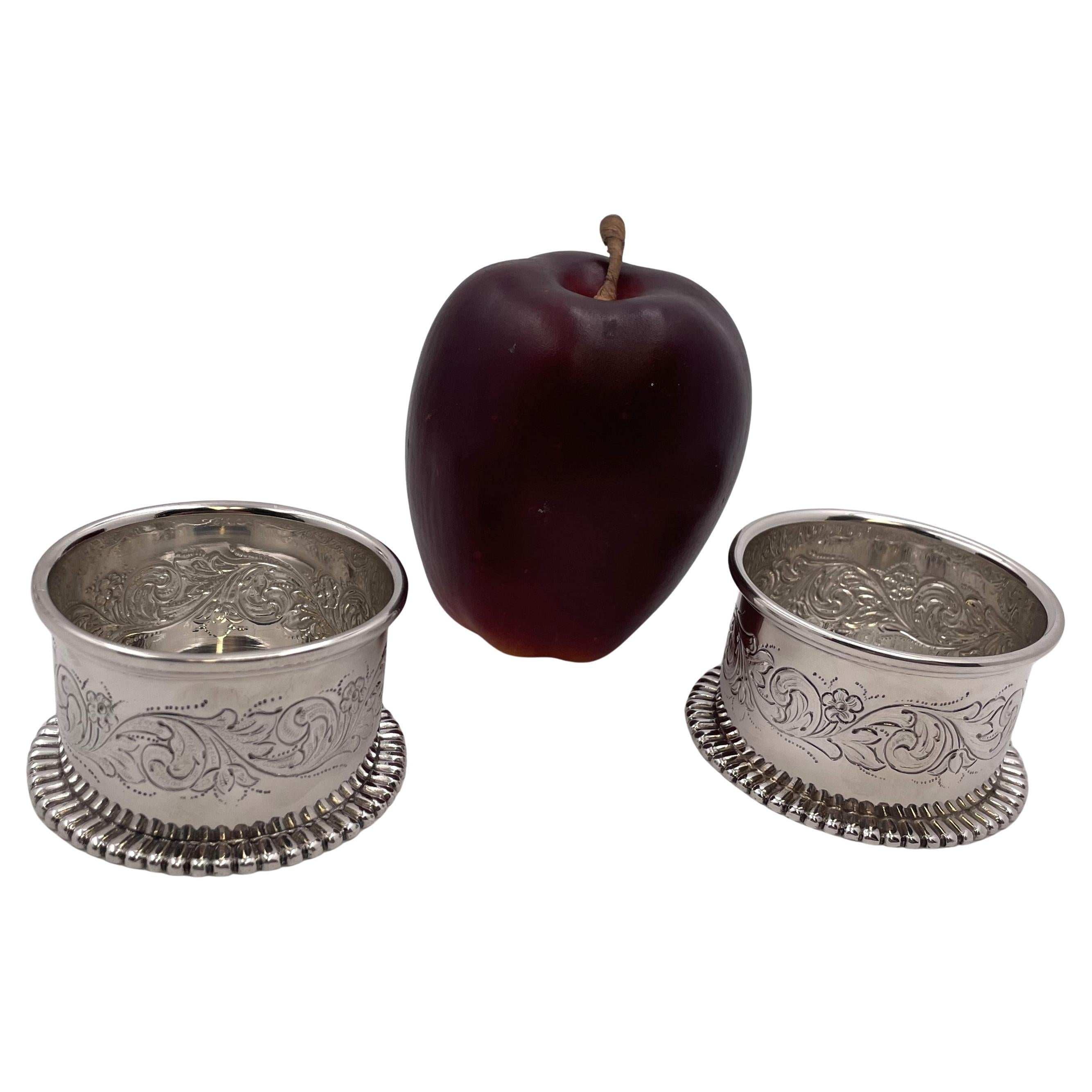 Tiffany
Co. Sterling Silver Pair of Cachepots with Floral Motifs